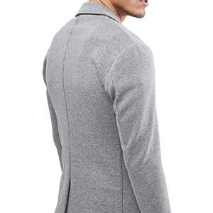 Mens Casual Two Button Suits Lapel Blazer Jacket